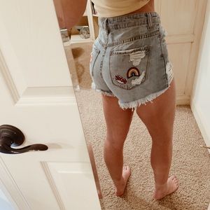 Forever 21 Iron On Patch Denim Shorts